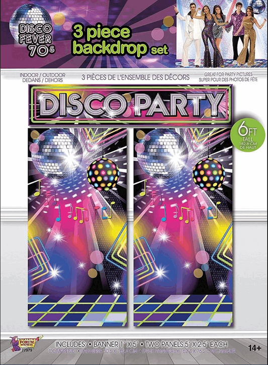 Disco Party Decor-3Piece Backdrop