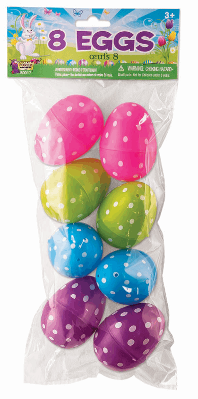 Easter Plastic Eggs Dot Print - 8pcs