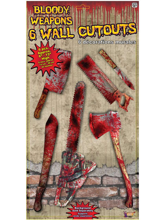 Bloody Weapon Cutout Set - 6 Pieces