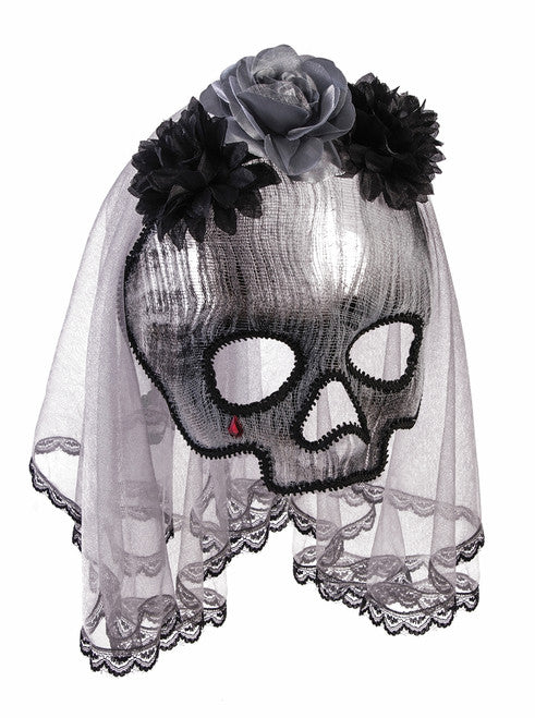 Ghostly Spirit Half Mask With Veil