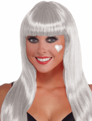 Color Line-Long Wig With Tinsel