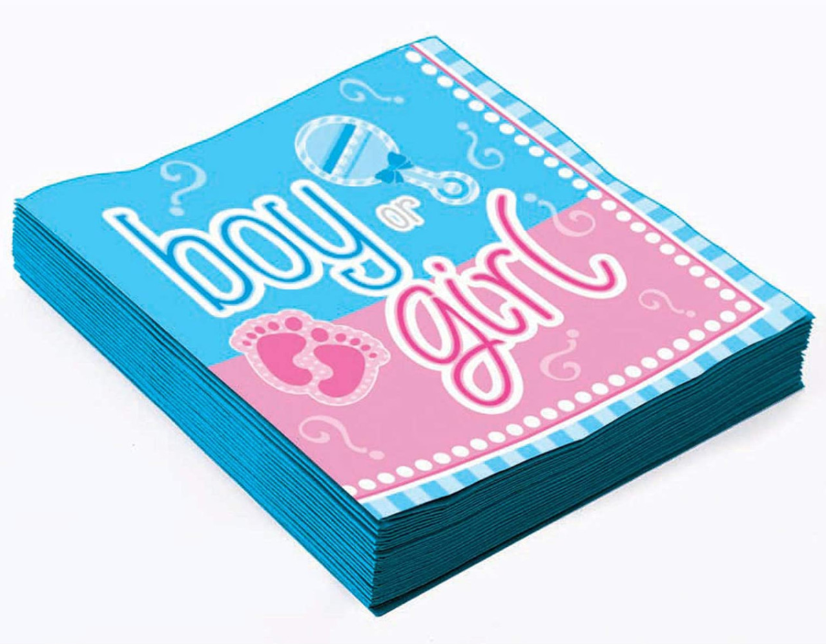 Gender Reveal Napkins - Beverage Napkins 10"