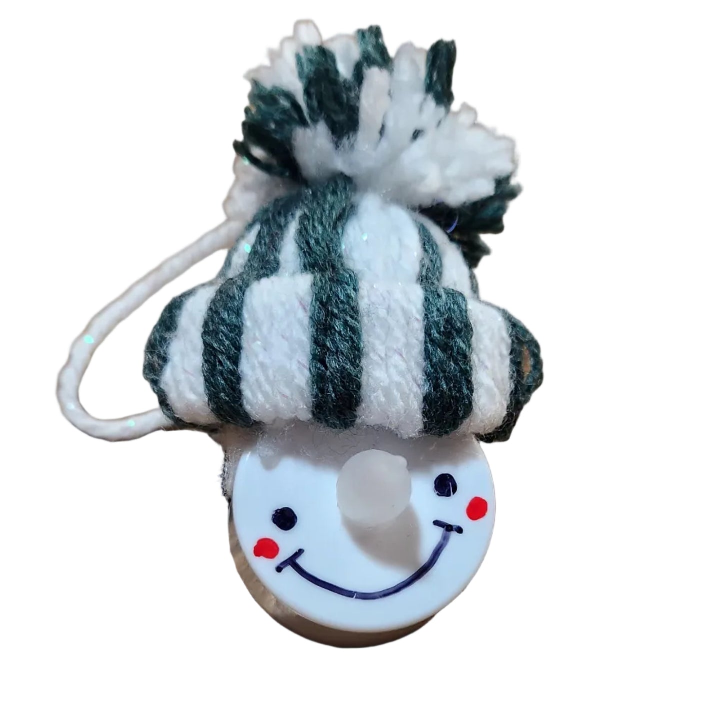 Handmade Snowman Ornament Light-Up Nose