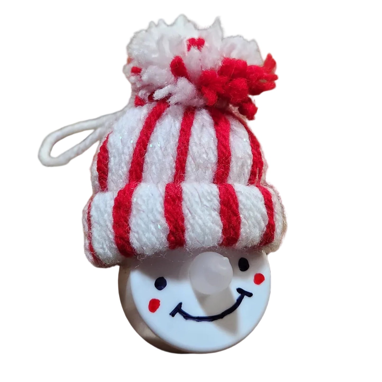 Handmade Snowman Ornament Light-Up Nose