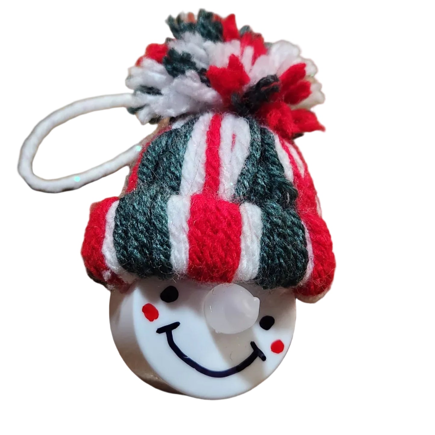 Handmade Snowman Ornament Light-Up Nose