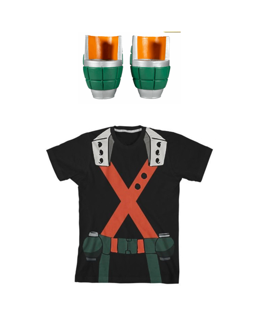 Bakugo Shirt and Grenade Gauntlets