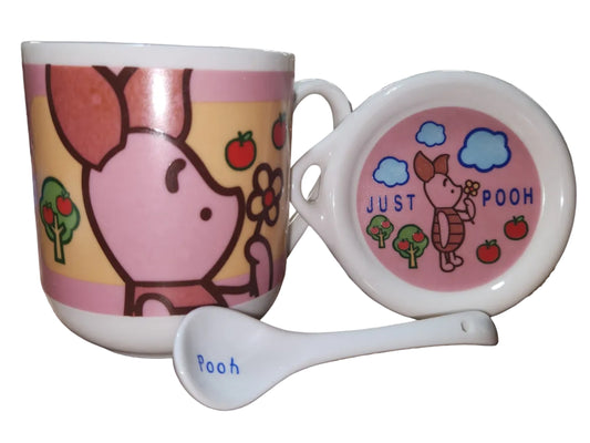 "Just Pooh" Piglet Mug, Plate & Spoon