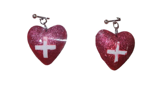 Boucles d'oreilles infirmière hôpital miel