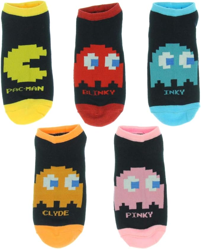 Pac-Man Character Ankle Socks (5 Pairs) - Pac-Man