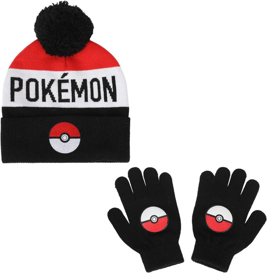 Pokeball Tuque And Gloves - Pokemon