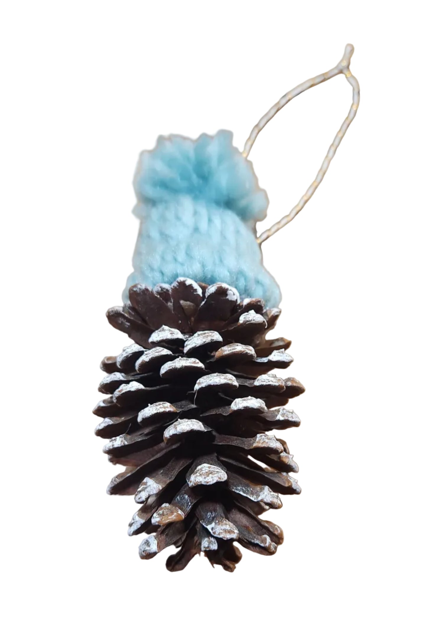 Pinecone With Wool Beanie Ornament