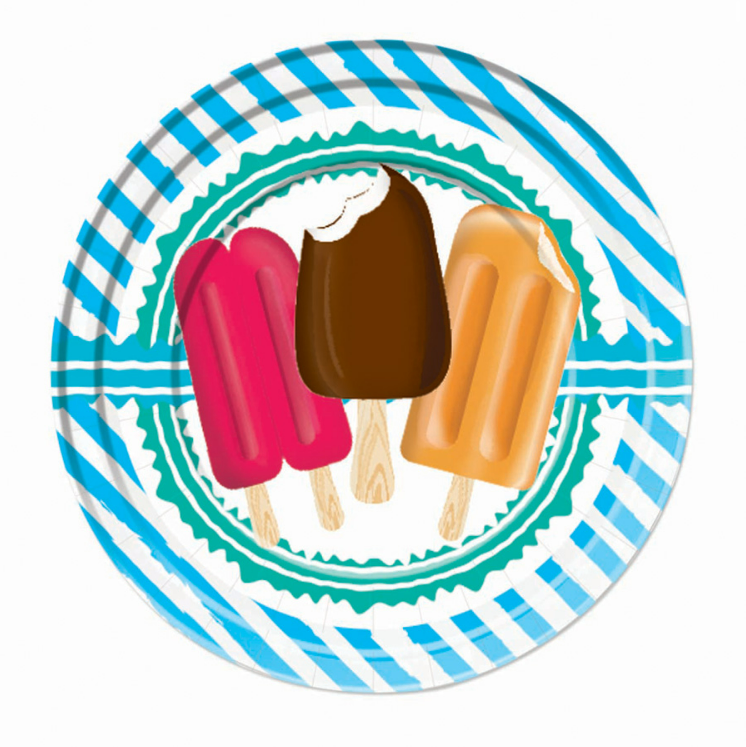 Luau Popsicle Party Plate 9''