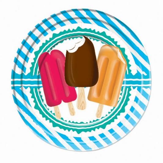 Luau Popsicle Party Plate 9"