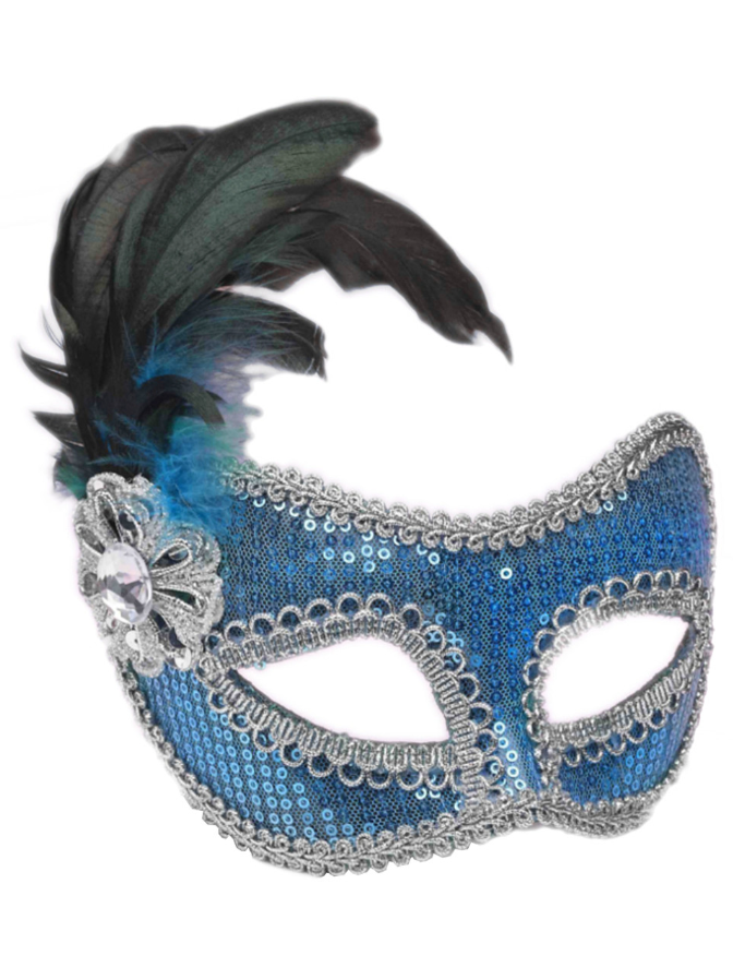 Sequin Fashion Mask Turquoise