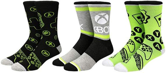 XBOX Logo & Buttons Crew Socks (3 Pairs) - XBOX